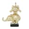 Gold Polystone Contemporary Elephant Sculpture, 10" x 8" x 6"